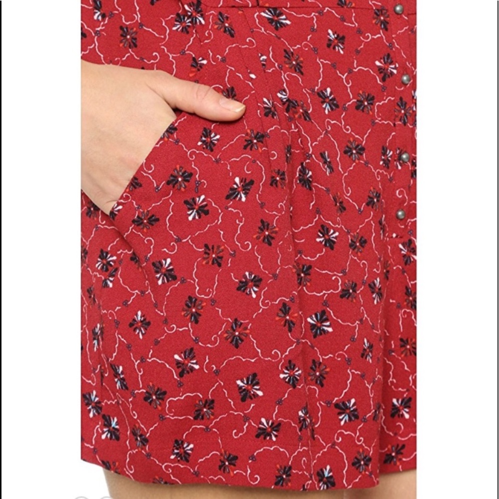 Free People Red Floral Romper - Picture 2 of 6